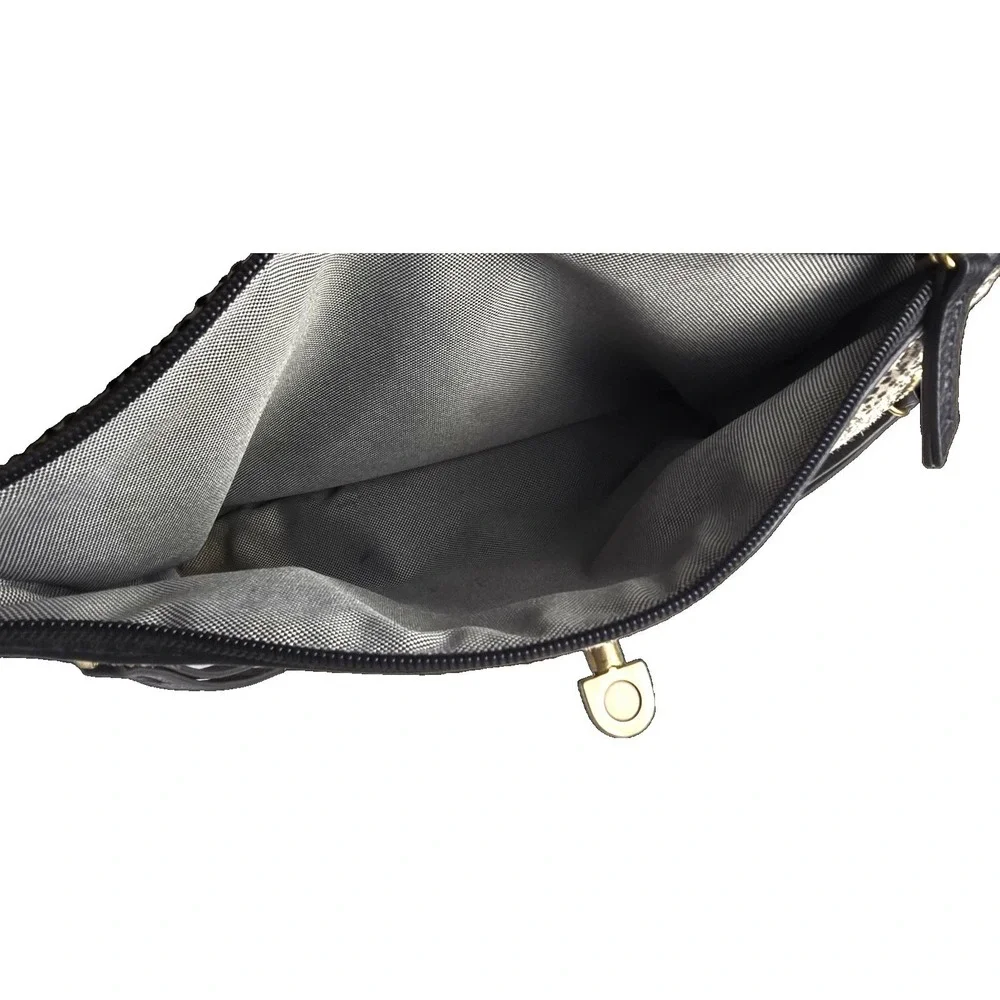 Fossil Amelia‎ Convertible Backpack White Cheetah Spotted  3-IN-1 Black Leather